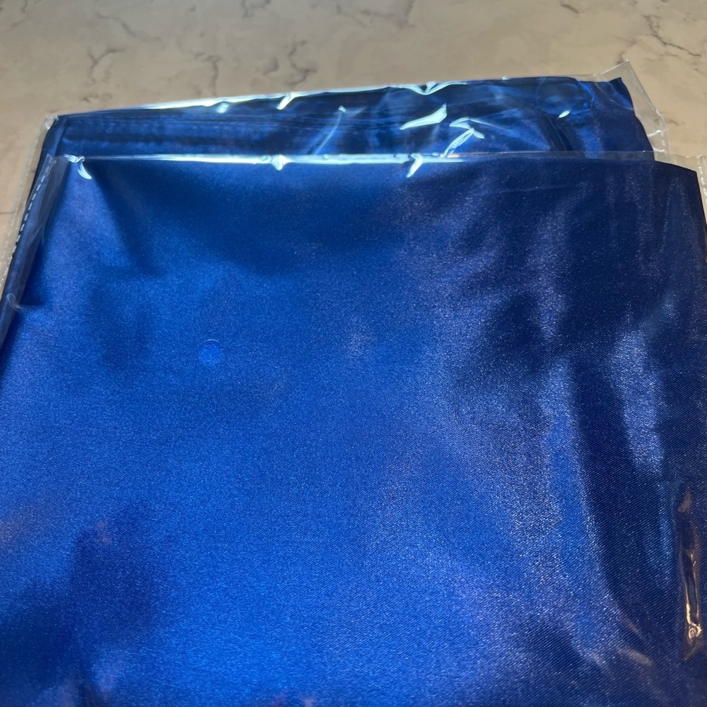 Luxurious Satin Wrap Scarf - Deep Blue 35”